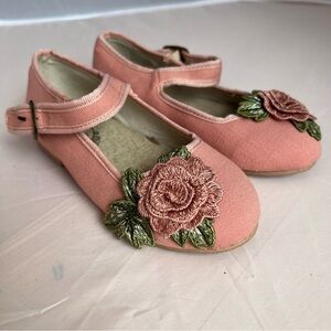NEW Joyfolie Lola Mary Jane Flats Pink Floral Girls Size 10 Dress Shoes